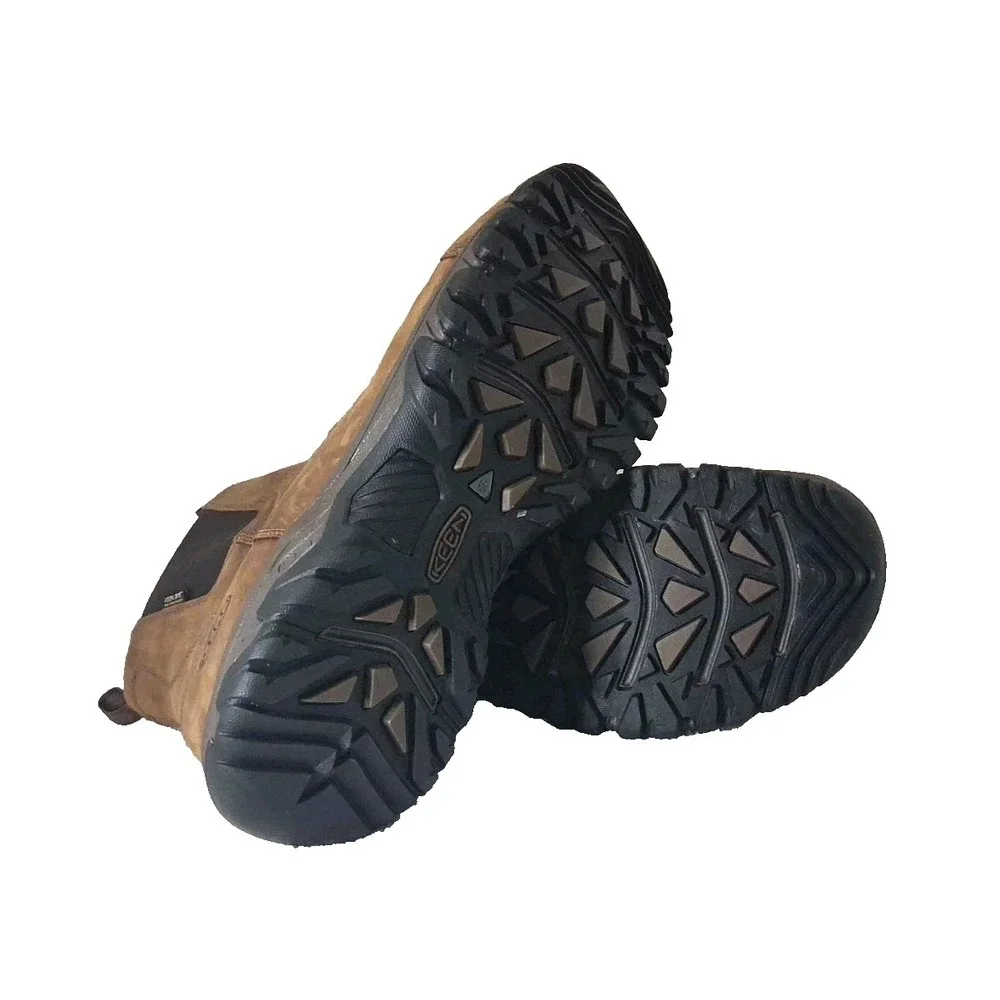 ✨KEEN Mens Size 14M Pull-On Anchorage III WP Leather Boots Earth/Mulch Insulated